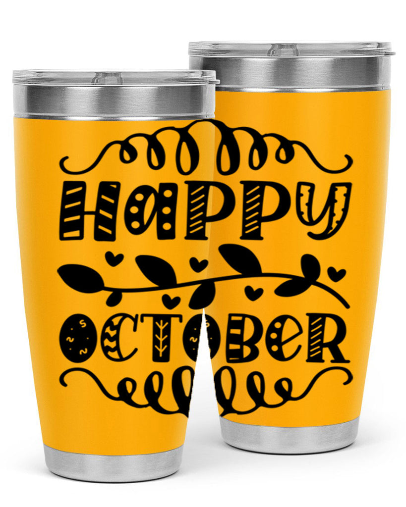 Happy October 239#- fall- Tumbler