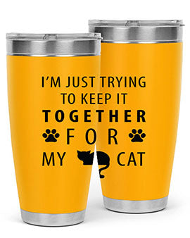 I’m Just Trying Style 61#- cat- Tumbler