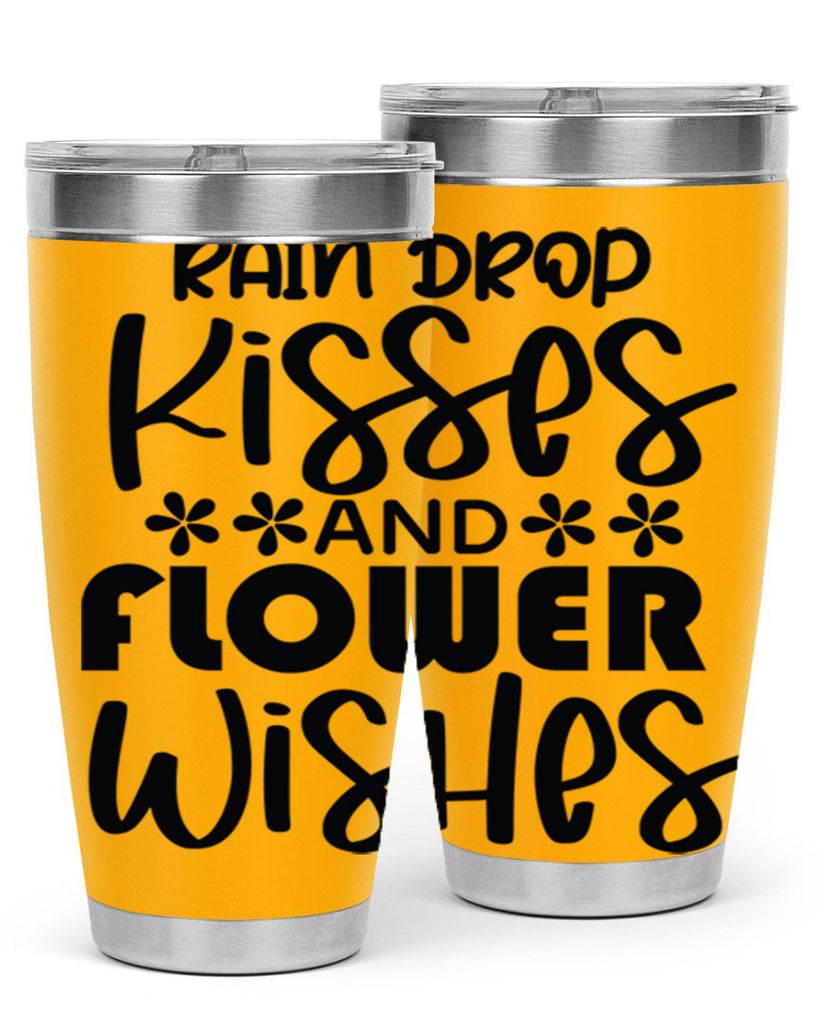 Rain drop kisses and flower 398#- spring- Tumbler