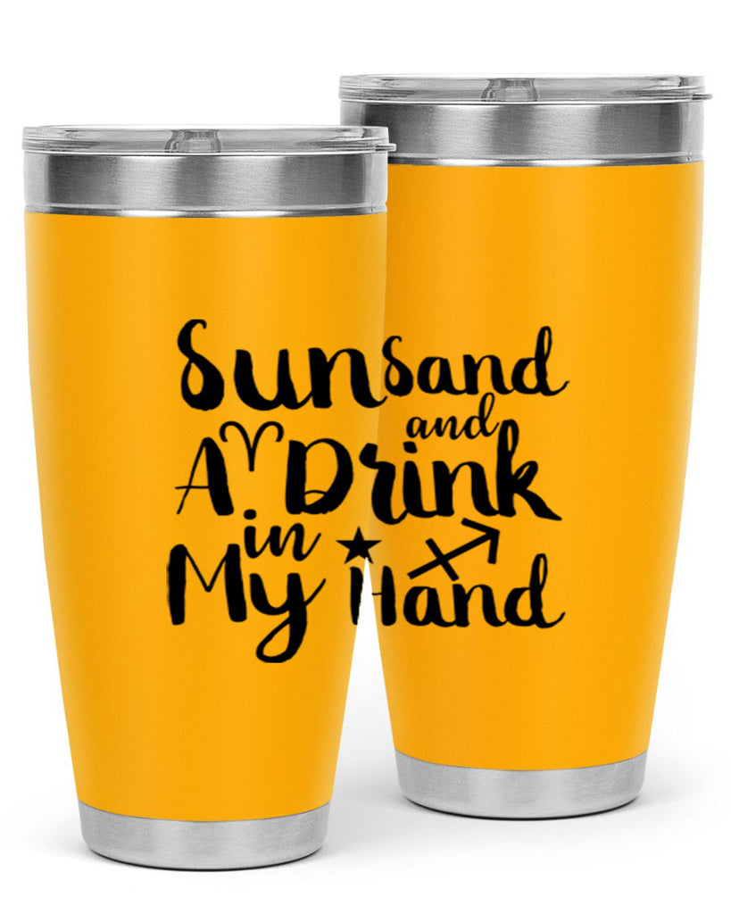 Sun Sand And A Drink In My Hand 480#- zodiac- Tumbler