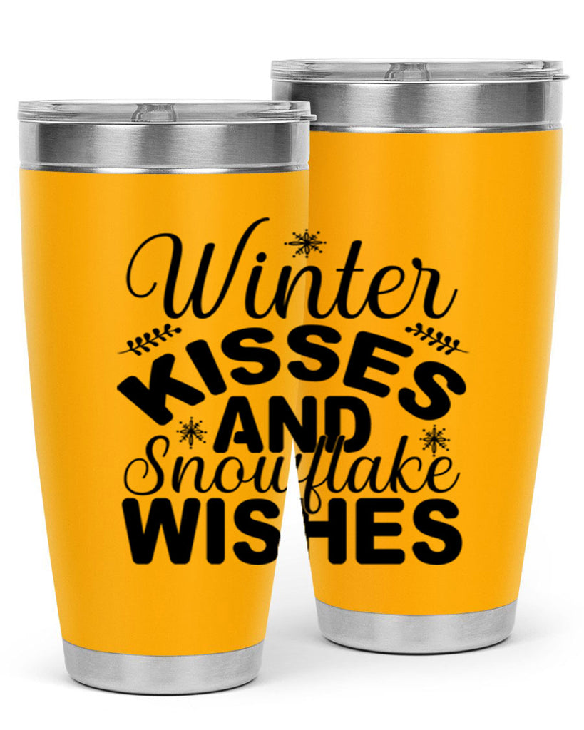 Winter Kisses and Snowflake Wishes 514#- winter- Tumbler