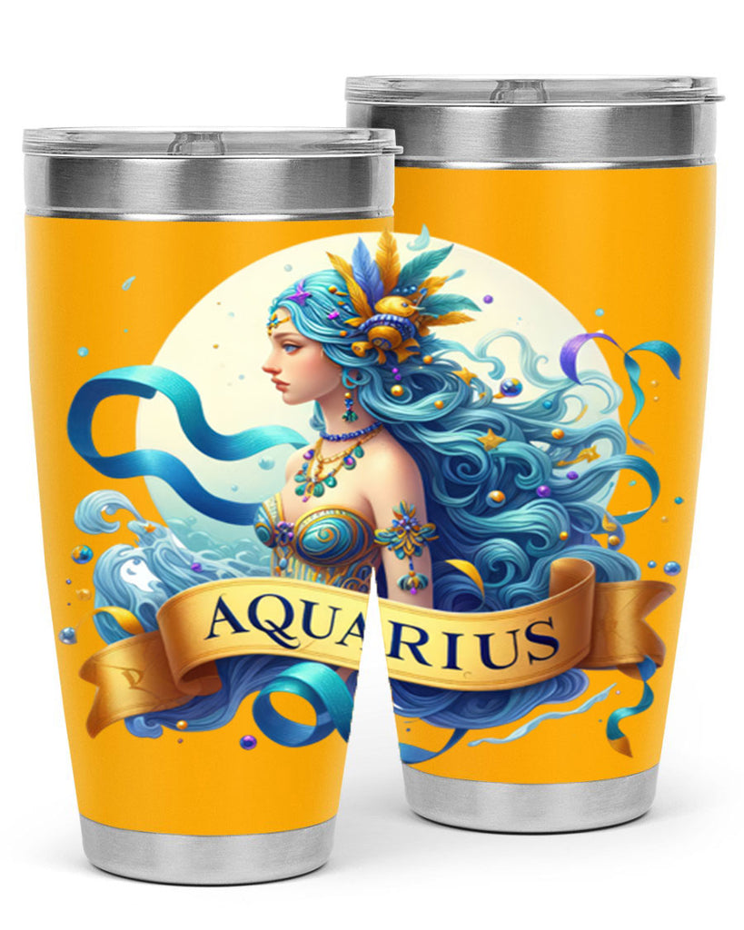 aquarius 84#- zodiac- Tumbler