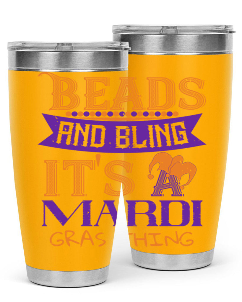 beads and bling its a mardi gras thing 51#- mardi gras- Tumbler