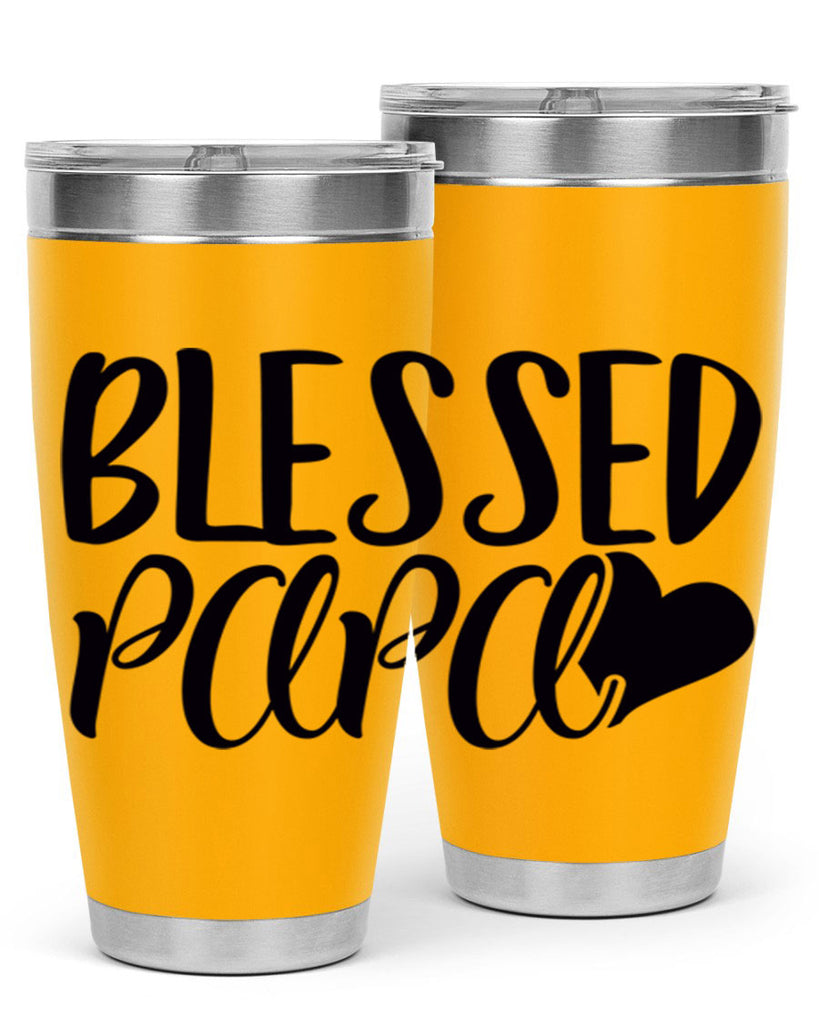 blessed papa 70#- grandpa - papa- Tumbler