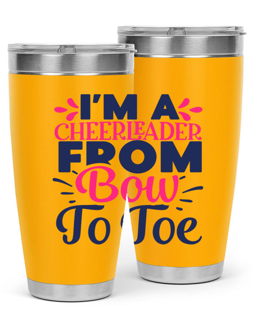 im a cheerleader bow to toe 1743#- cheer- Tumbler