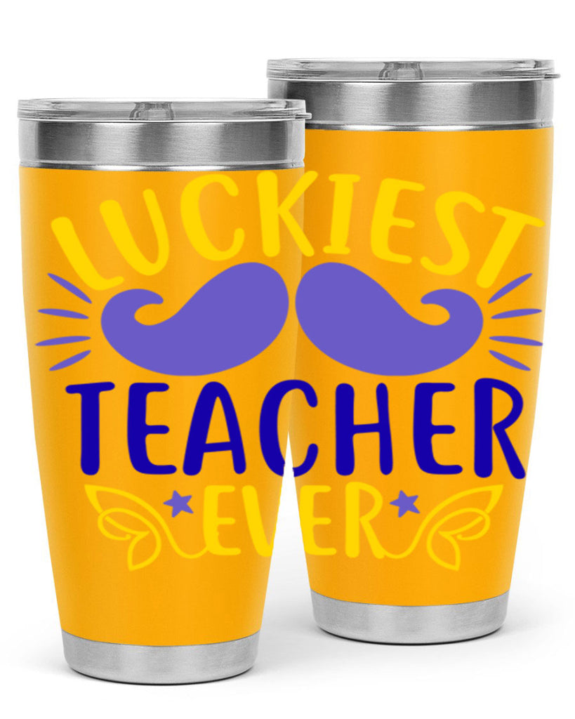 luckiest teacher ever 12#- mardi gras- Tumbler