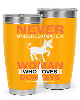 never underestimate a woman who loves donkeys Style 1#- donkey- Tumbler