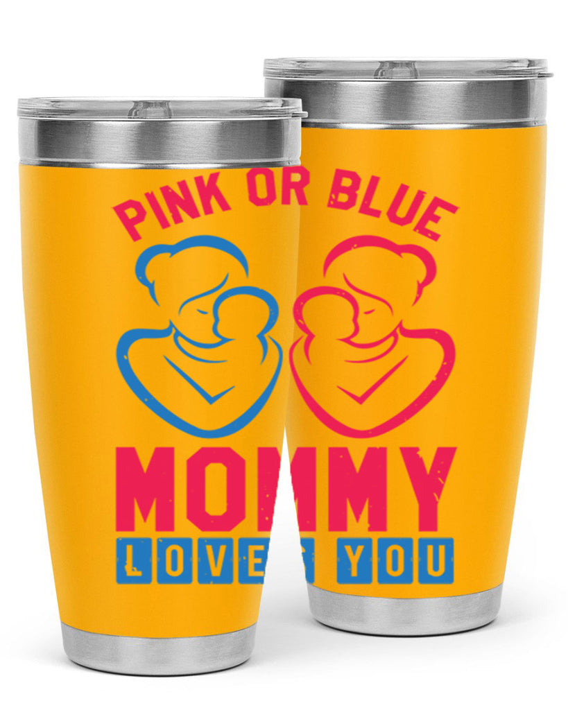 pink or blue Mommy Loves you Style 21#- baby shower- tumbler