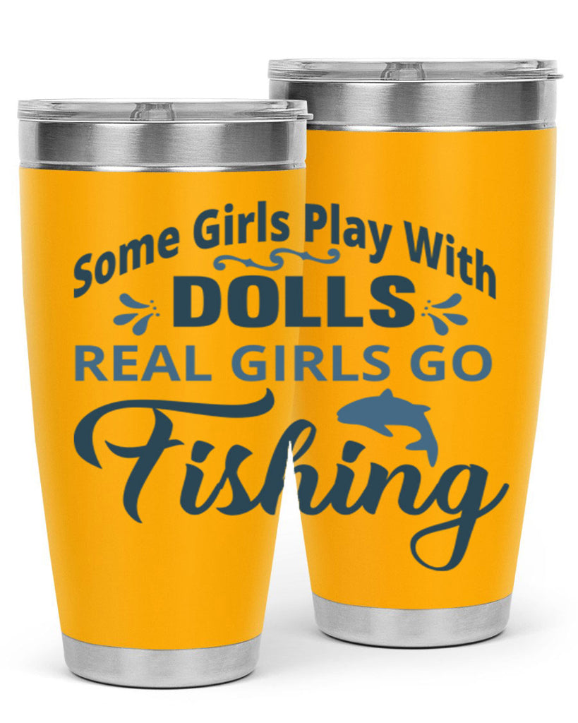 some girl play with dolls 38#- fishing- Tumbler
