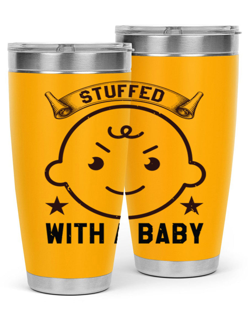 stuffed with a baby Style 14#- baby shower- tumbler