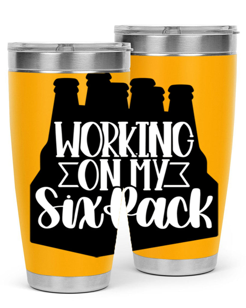 working on my six pack 13#- beer- Tumbler