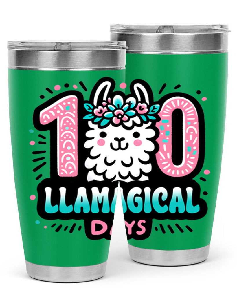 100 Llamagical Days Sublimation 35#- 100 days of school- Tumbler