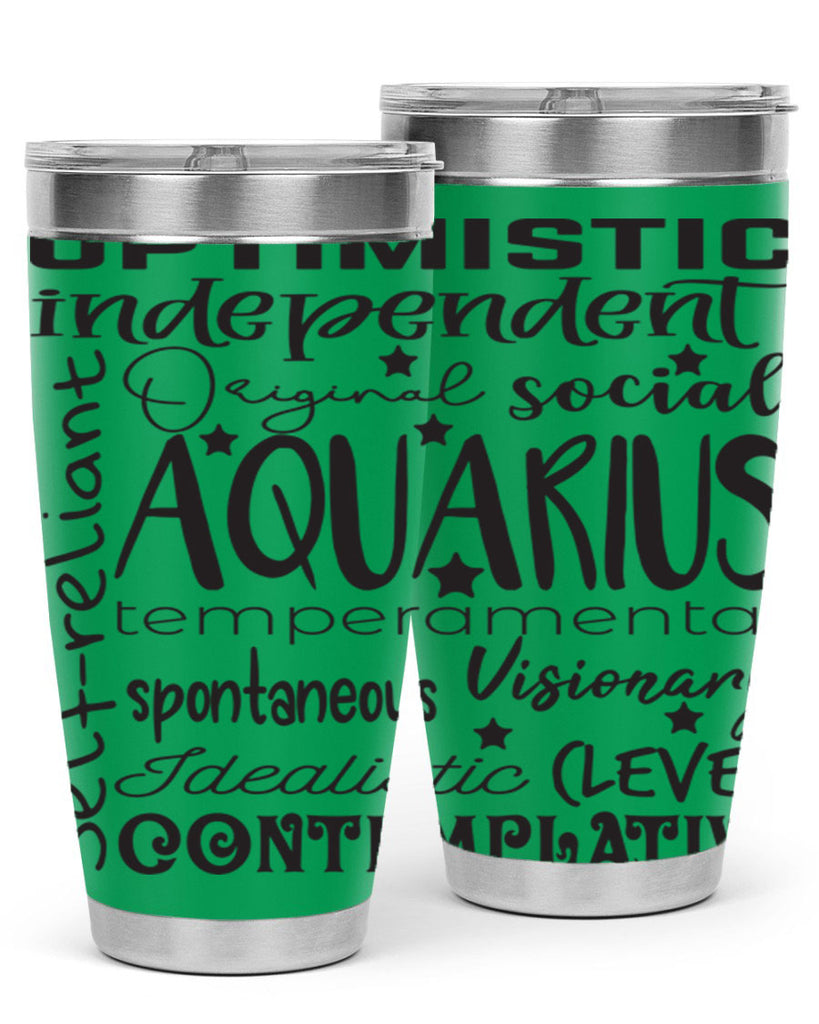 Aquarius 563#- zodiac- Tumbler