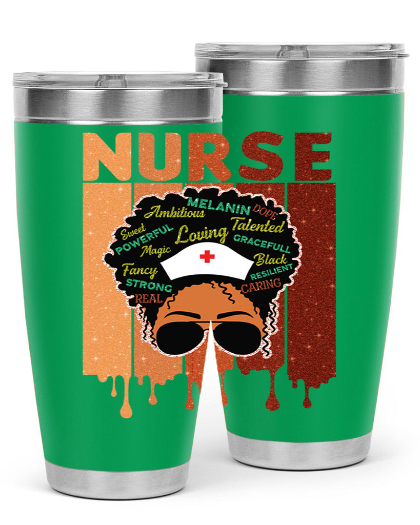 Black Nurse African Melanin Juneteenth 22#- Juneteenth- tumbler