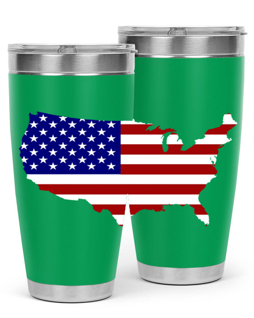 Flag With Map Style 50#- Fourt Of July- Tumbler