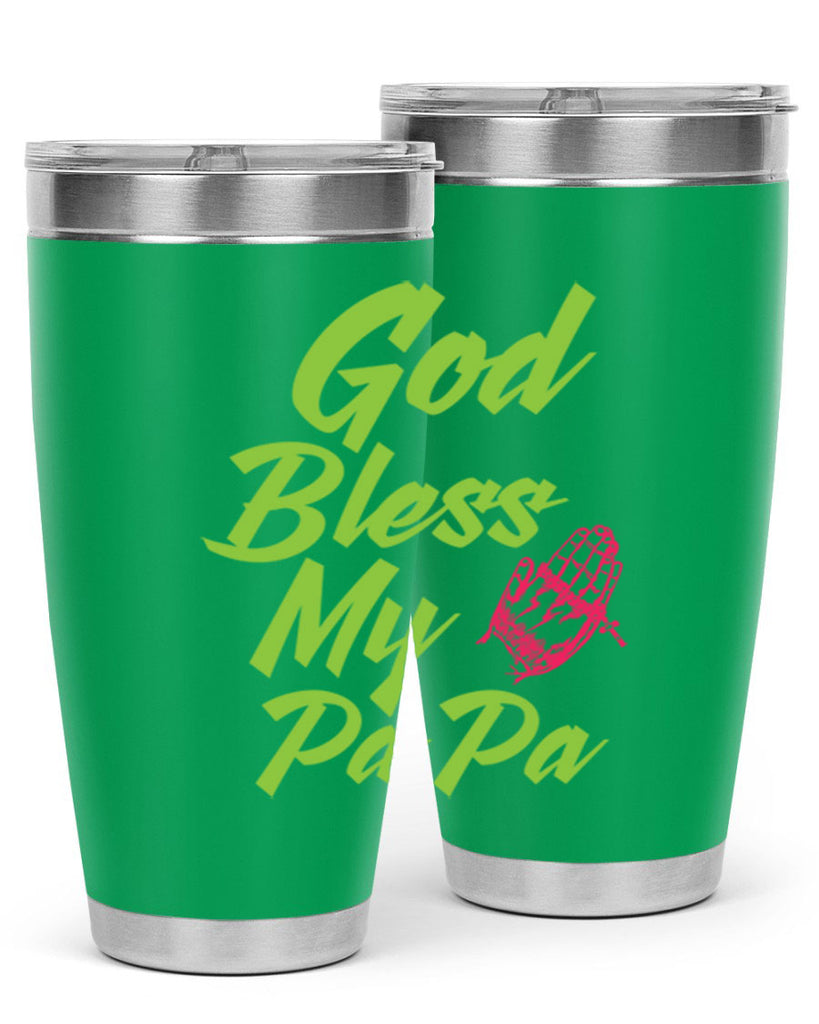 God Bless Papa 107#- grandpa - papa- Tumbler