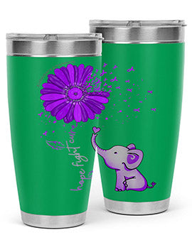 Hope Fight Cure Elephant Alzheimers Purple Ribbon 161#- alzheimers- Tumbler