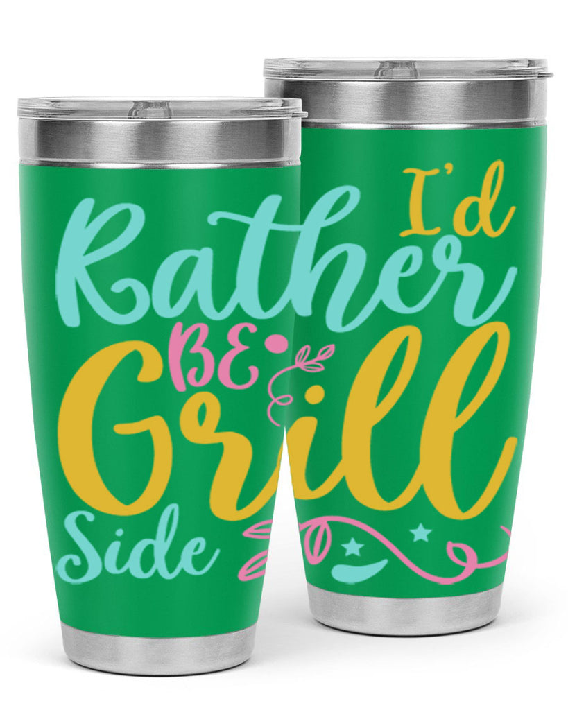 ID RATHER BE GRILL SIDE Style 62#- summer- Tumbler