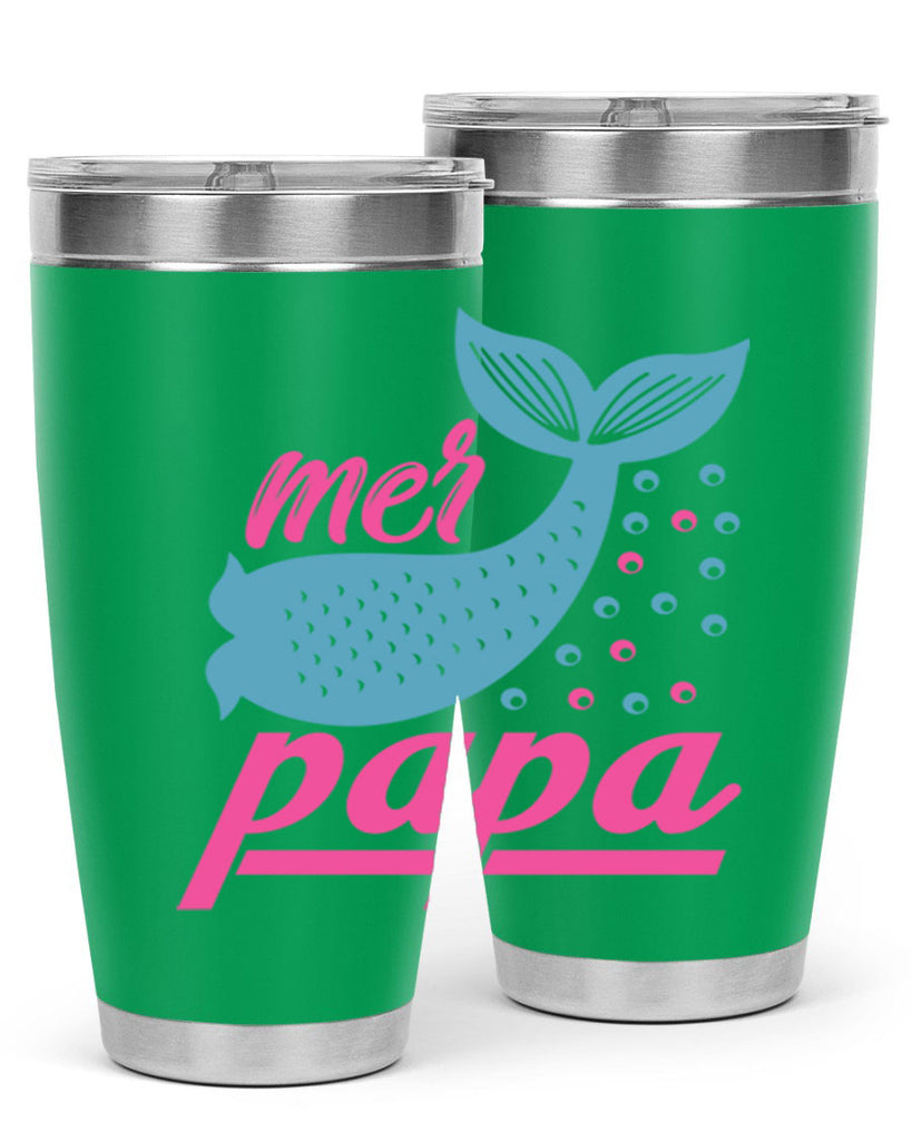 Mer Papa 344#- mermaid- Tumbler