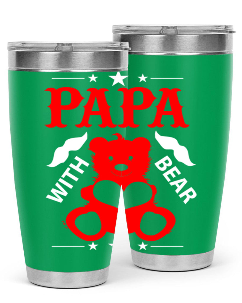 PAPA WITH BEAR 112#- grandpa - papa- Tumbler