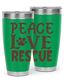 Peace Love Rescue Style 23#- cat- Tumbler
