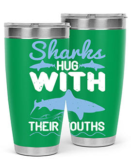 Sharks hug with their mouths Style 22#- shark  fish- Tumbler