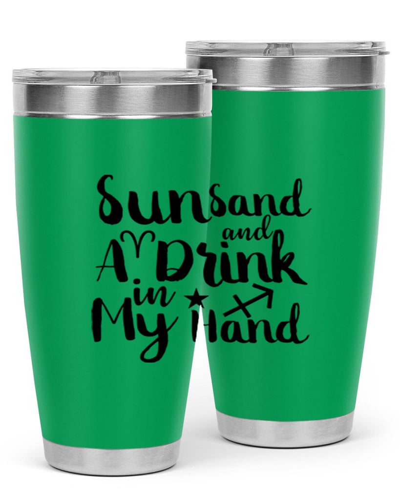 Sun Sand And A Drink In My Hand 480#- zodiac- Tumbler