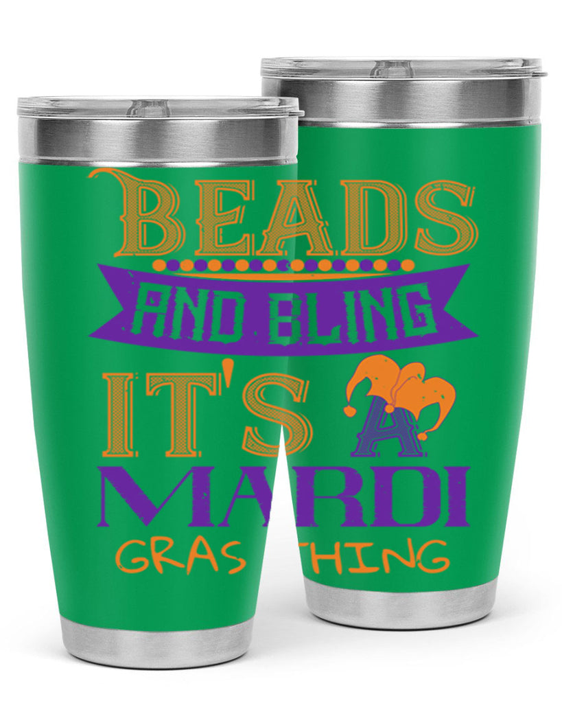 beads and bling its a mardi gras thing 51#- mardi gras- Tumbler