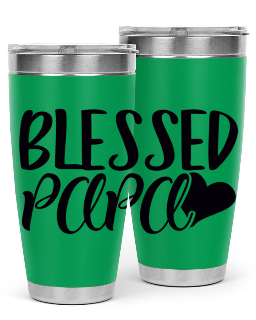 blessed papa 70#- grandpa - papa- Tumbler