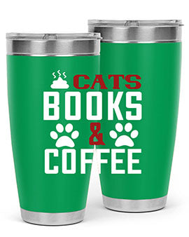 cats books and coffee Style 38#- cat- Tumbler
