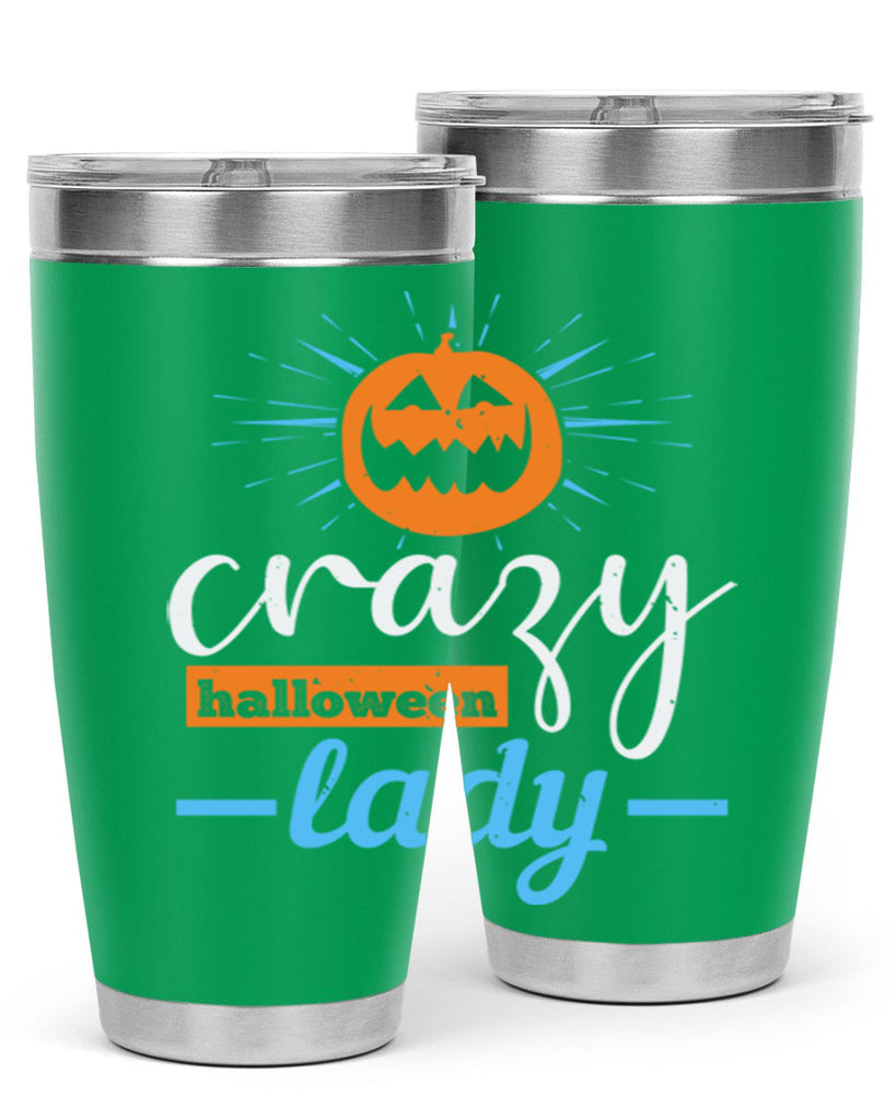 crazy halloween lady 118#- halloween- Tumbler
