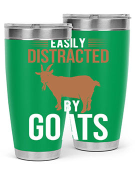 easily distracted by goats Style 5#- goat- Tumbler