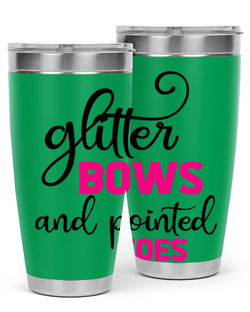 glitter bows and pointed toes 41#- ballet- Tumbler