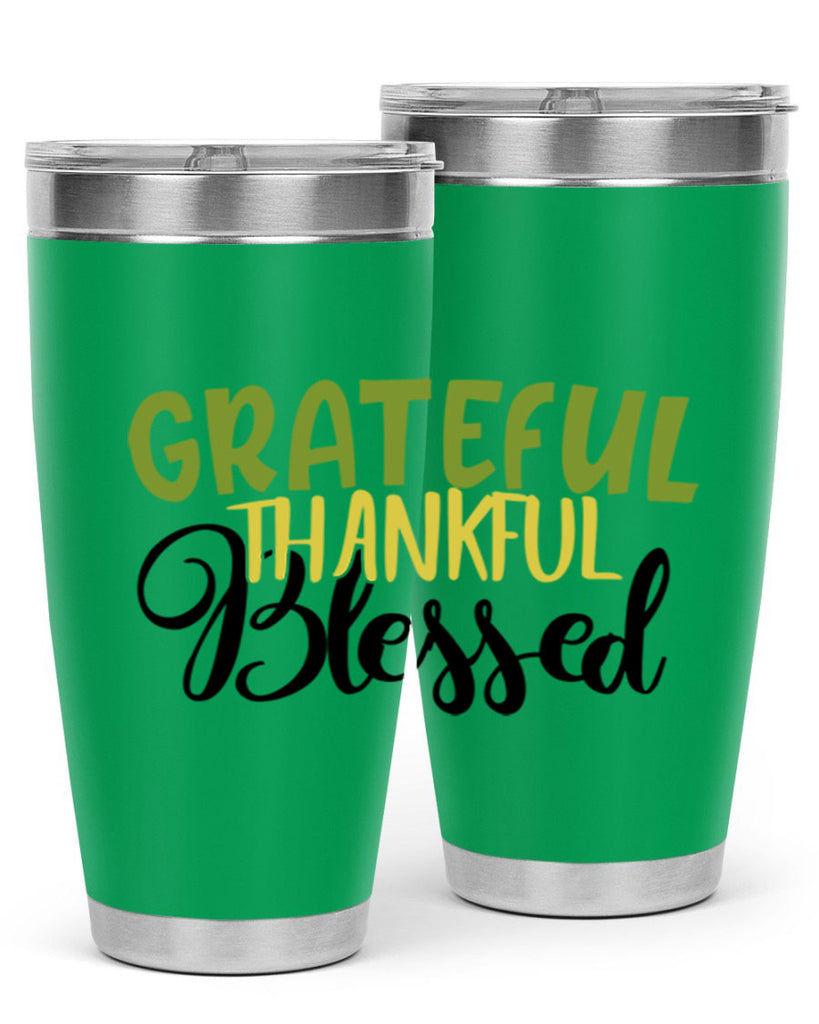 grateful thankful blessed 57#- thanksgiving- Tumbler