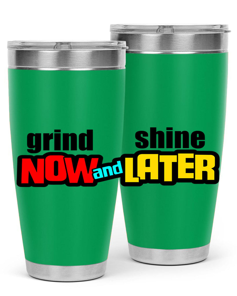 grind now and shine later 142#- black words phrases- Cotton Tank