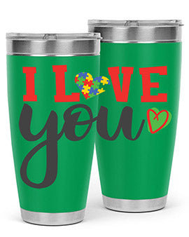 i love you Style 23#- autism- Tumbler