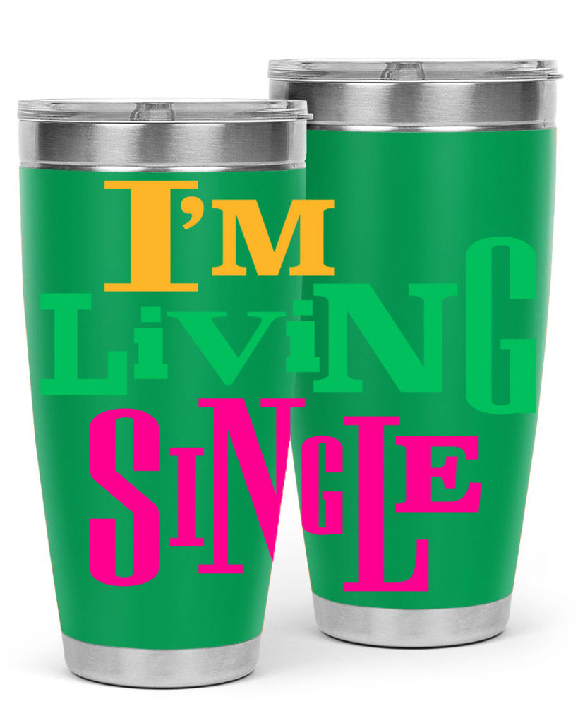 im living single 108#- black words phrases- Cotton Tank