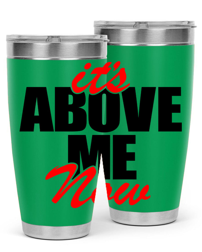 its above me now 106#- black words phrases- Cotton Tank