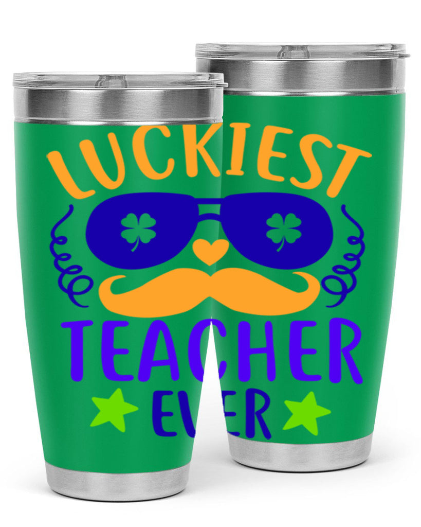 luckiest teacher ever 14#- mardi gras- Tumbler