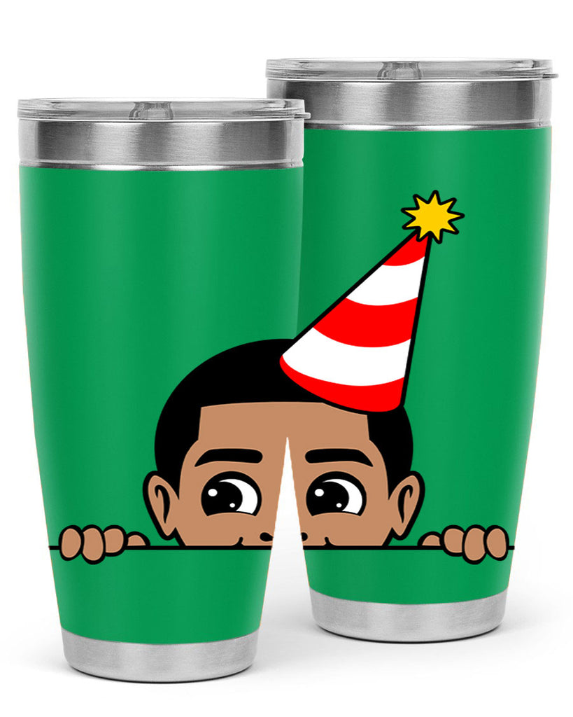 peekaboo afro birthday boy 21#- black men - boys- tumbler