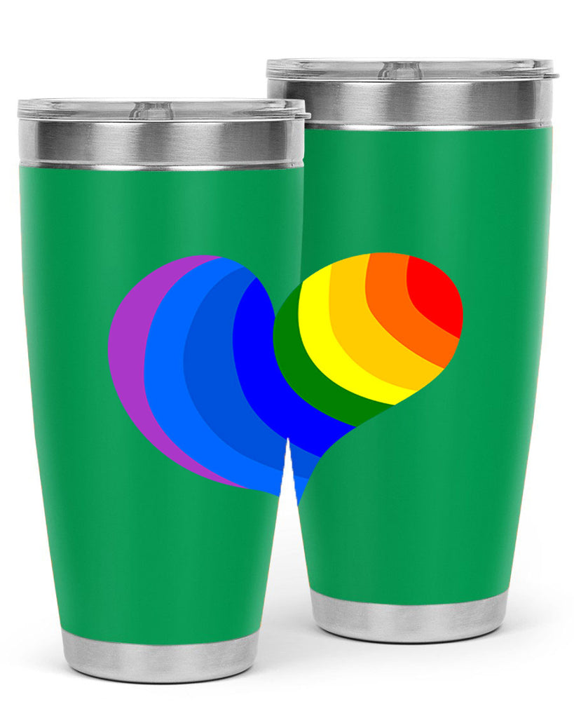 rainbow heart wavy 7#- lgbt- Tumbler