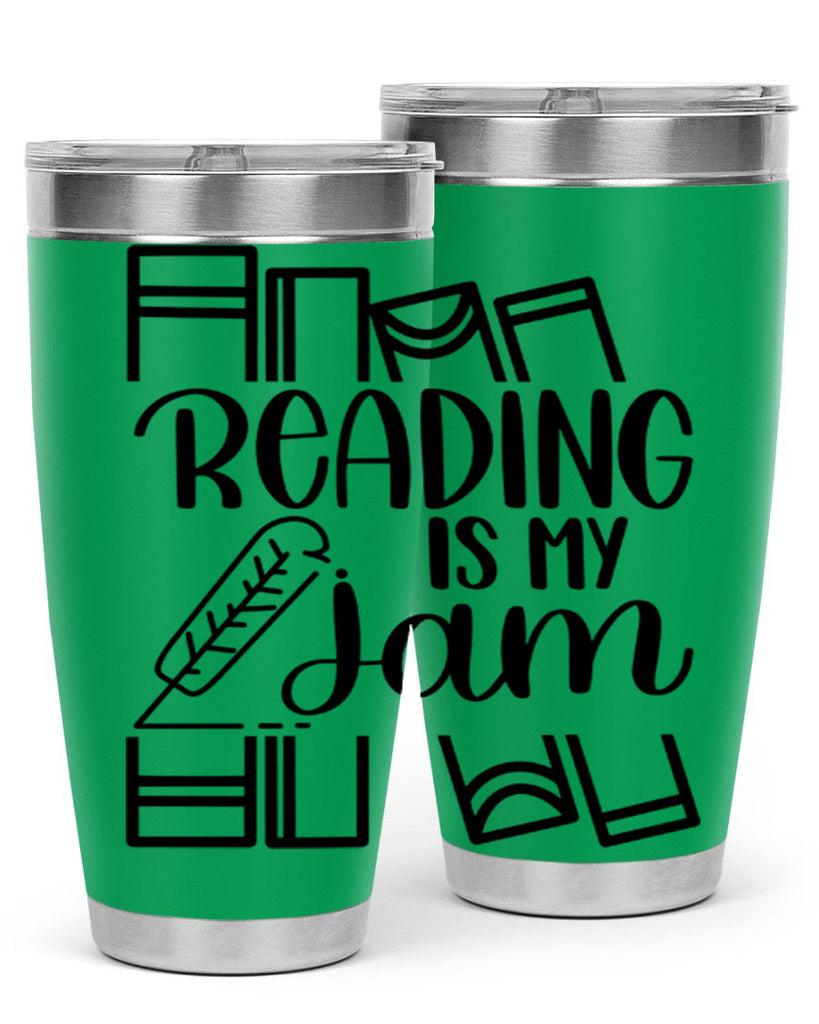 reading is my jam 29#- reading- Tumbler