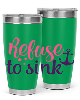 refuse to sink Style 4#- breast cancer- Tumbler