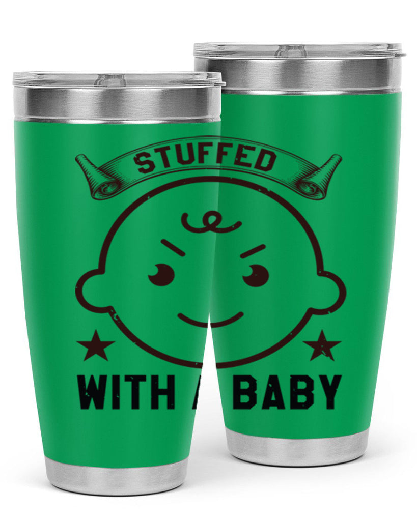 stuffed with a baby Style 14#- baby shower- tumbler