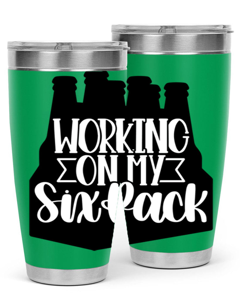 working on my six pack 13#- beer- Tumbler