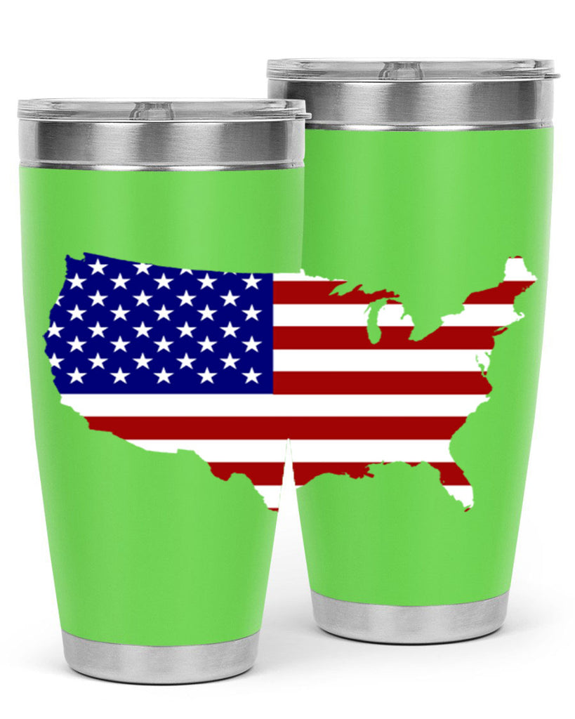 Flag With Map Style 50#- Fourt Of July- Tumbler
