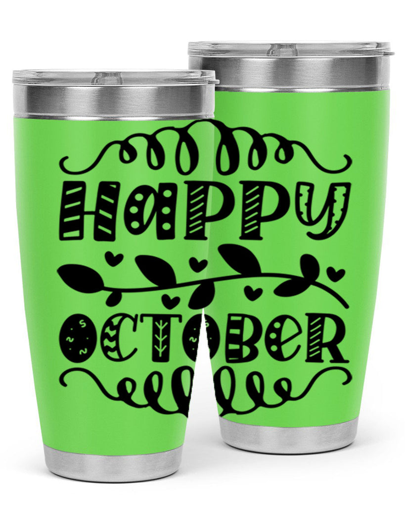 Happy October 239#- fall- Tumbler