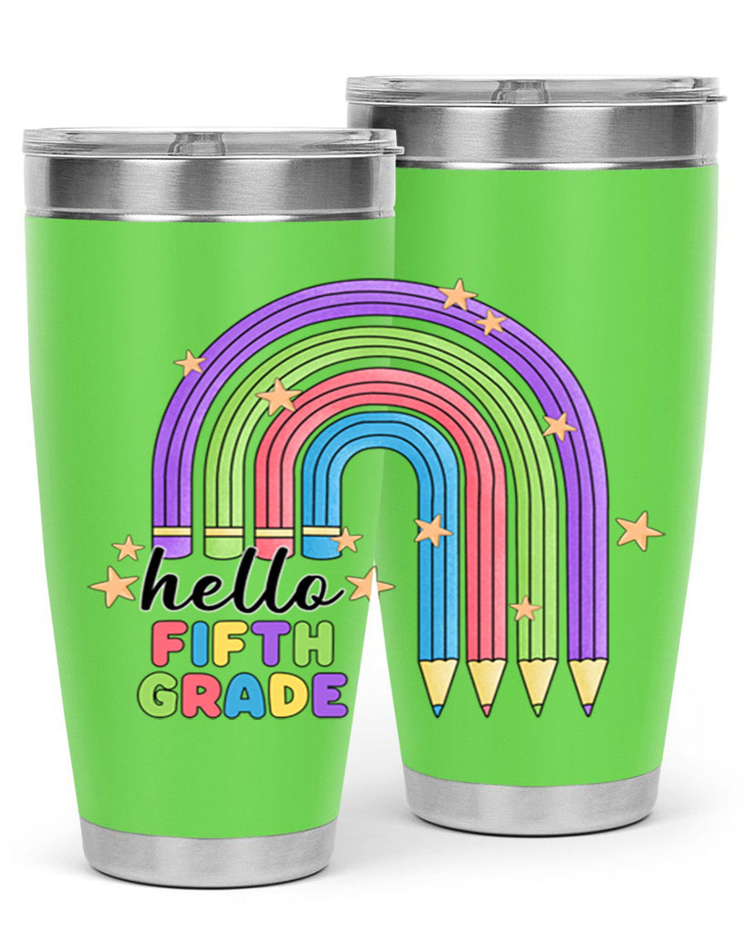 Hello 5th Grade Pencil Rainbow 13#- 5th grade- Tumbler