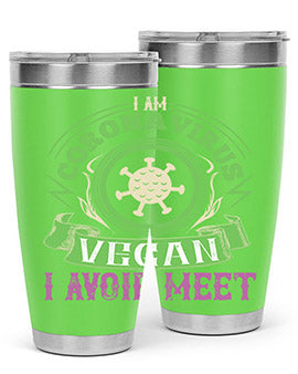 I Am Coronavirus Vegan I Avoid Meet Style 38#- corona virus- Tumbler