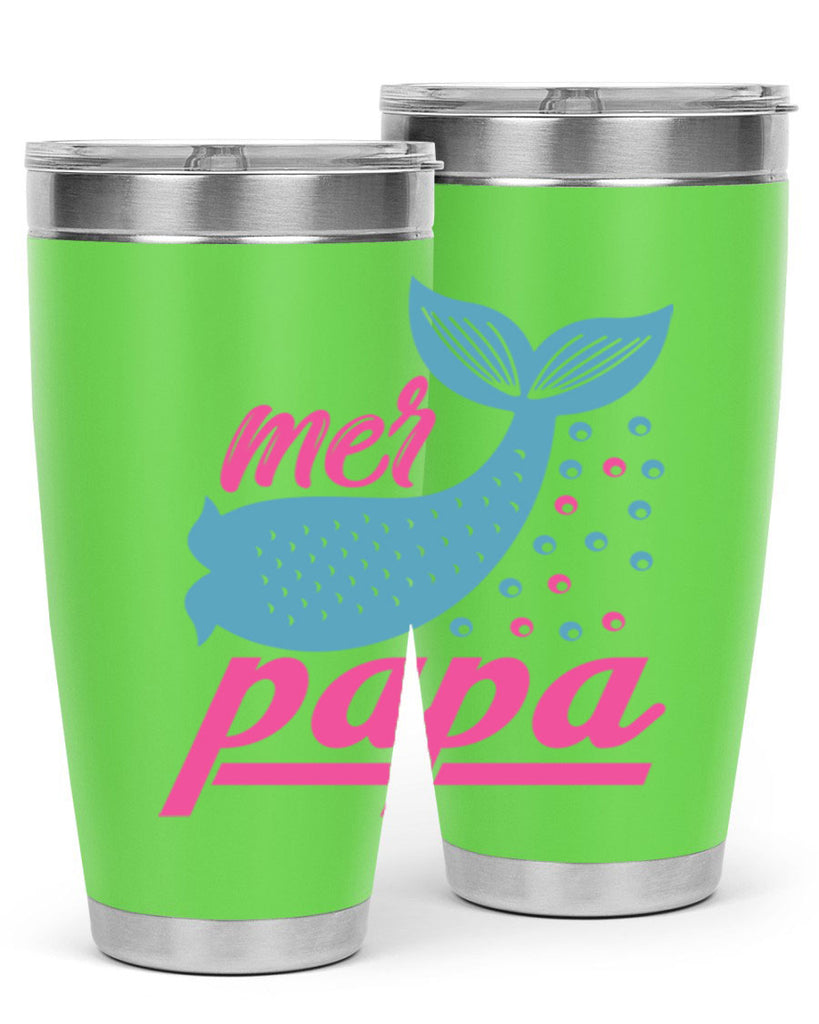Mer Papa 344#- mermaid- Tumbler